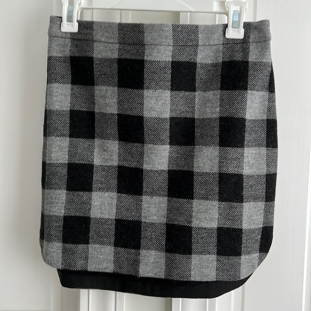 Madewell black/grey check mini skirt